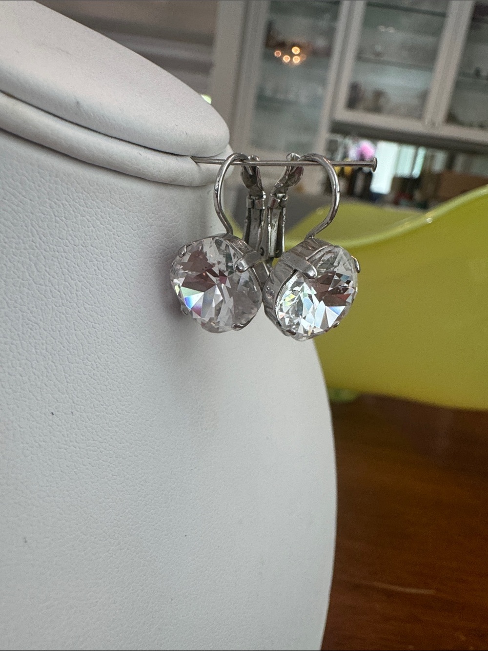 SABIKA Clear Crystal Drop Earrings - Elegant Women's Jewelry